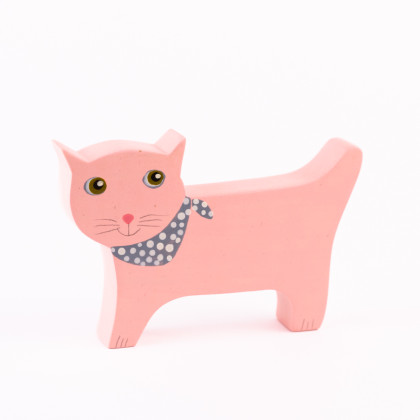 Dřevěná hračka RŮŽOVÁ ČÍČA ručně malovaná