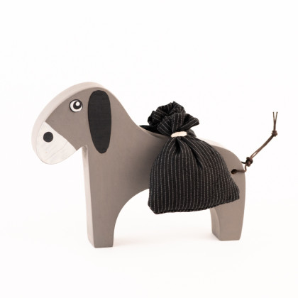 Dřevěná hračka OSLÍK RUDLÍK S NÁKLADEM